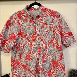 G.H. Bass & Co. Red and Gray Tropical Shirt